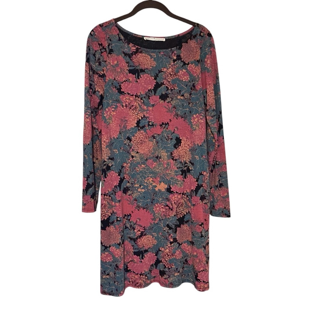 Peruvian Connection Boho Floral Knit Dress Art Teacher Soft Academia Small